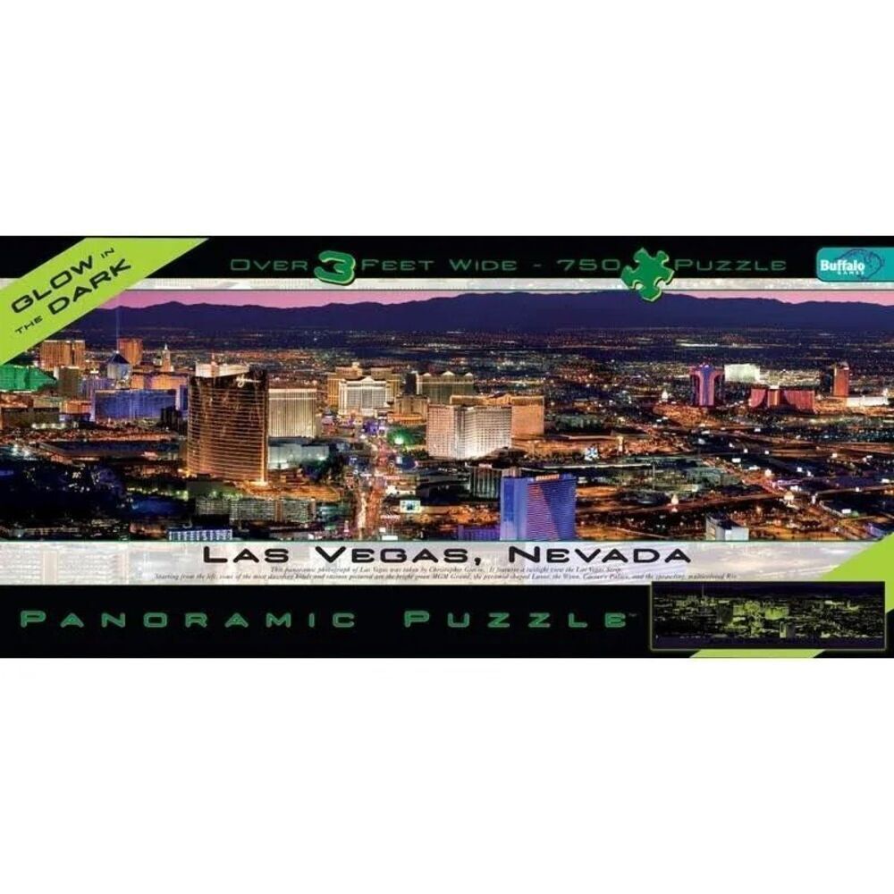LAS VEGAS, NEVADA Panoramic Puzzle, Glow in the Dark 765 pcs 3' long